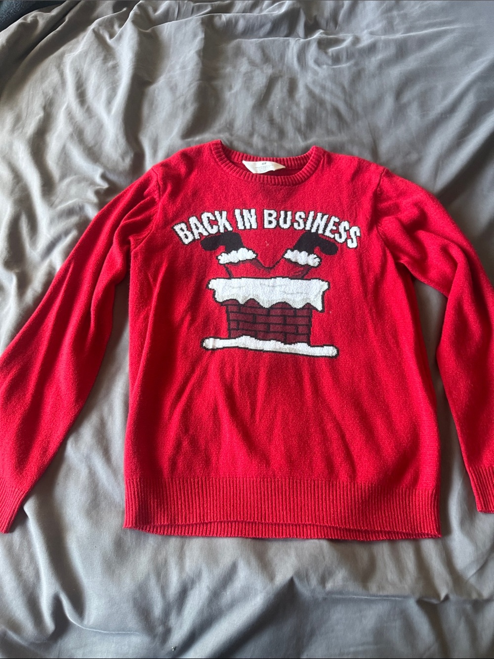 H&M Red Holiday 'Back in Business' Sweater
